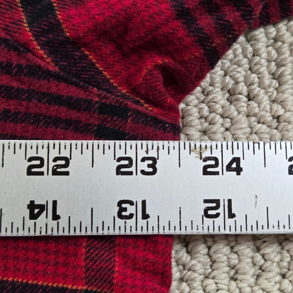 Columbia Mens Flannel Shirt Size L Red Black Plaid Long Sleeve Button Up - Picture 4 of 5